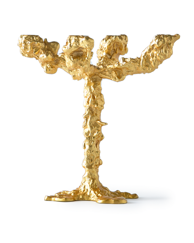 Drip Candle Holder 4-arms Gold Lysestaker